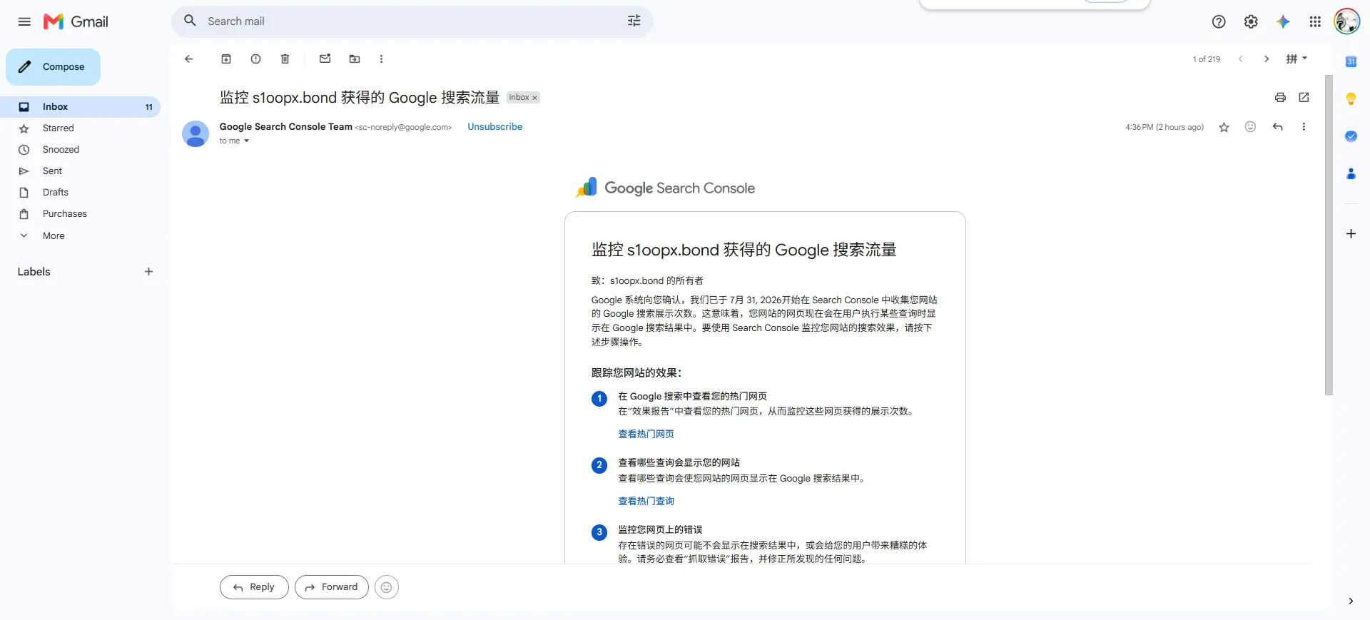 Google Search Console 开始记录网站搜索展示