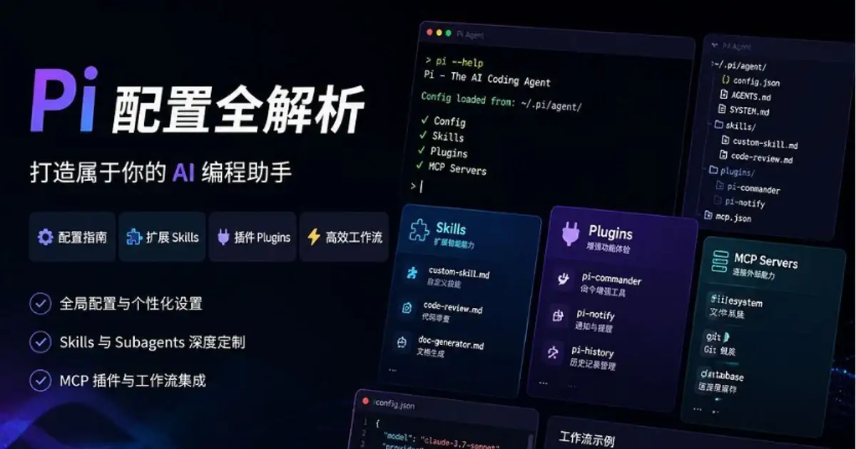 把 Pi 配成自己的 Coding Agent